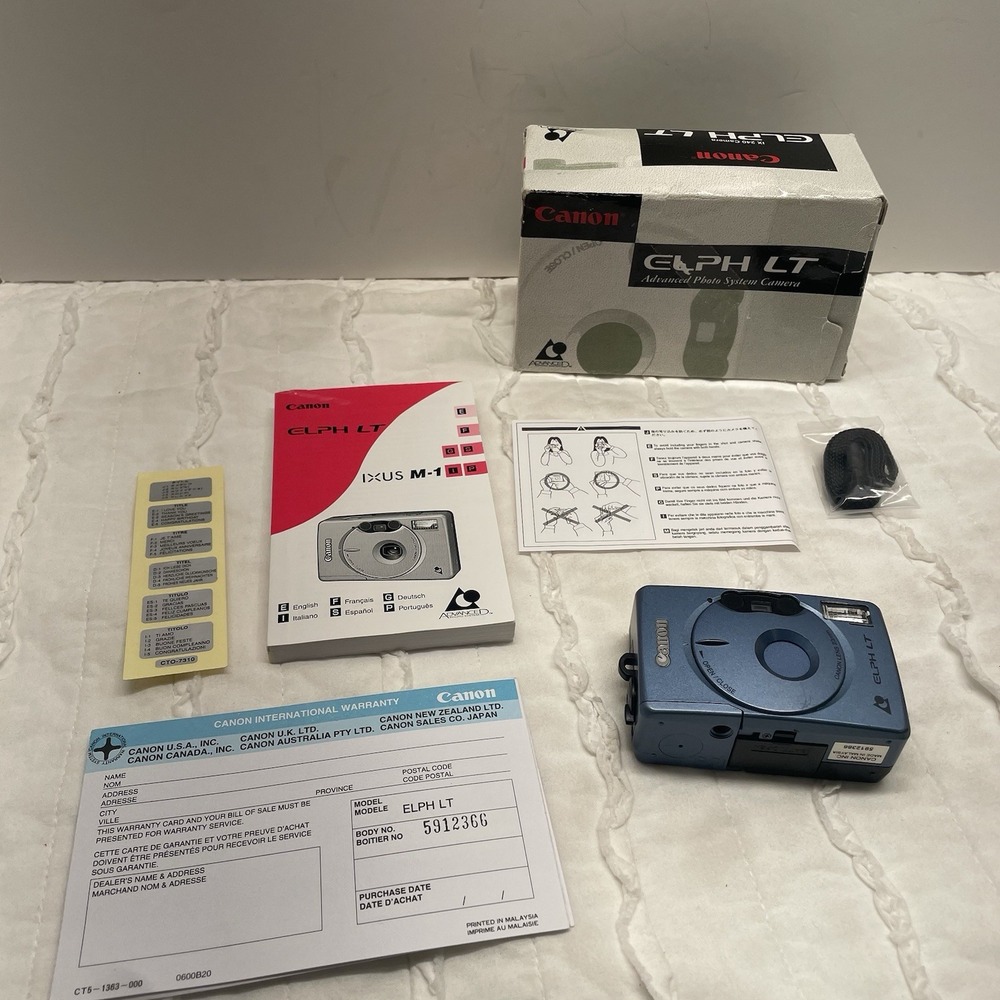Canon Elph LT Advanced Photo System Point & Shoot Film Camera Blue‎ UNTESTED NEW